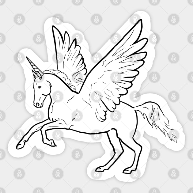 Unicorn + Pegasus = Alicorn! Sticker by Elizabeths-Arts